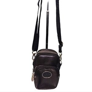 ROOTS Vintage Brown Leather Camera Mini Belt Bag Unisex Crossbody